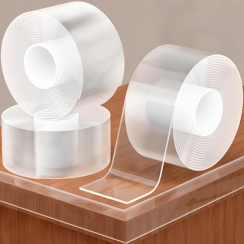 CHENYA 3 Pack Clear Edge Protector Strip,2.56 in x 9.84 FT,Sharp Edge Wrap Cover Tape,Self Adhesive Protective Bumper Guards for Cabinet Door Desk Glass Table Bed Furniture,Kitchen Countertop - Image 1